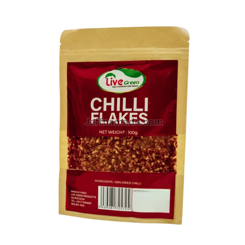 Red Chilli Flakes Dried Crushed Pods 100% Pure & High-Quality Ceylon Spices 100g